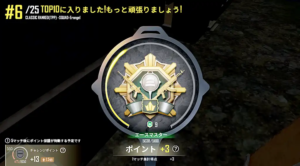 レートが3上がる