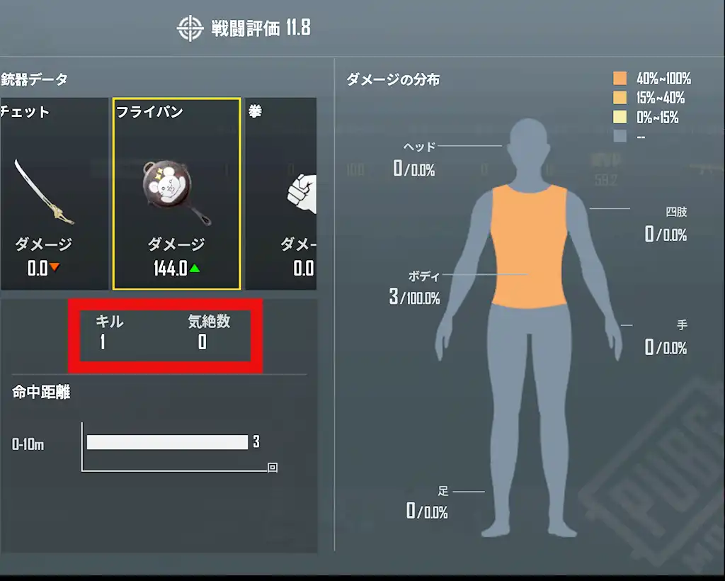 フライパンの戦績詳細画面