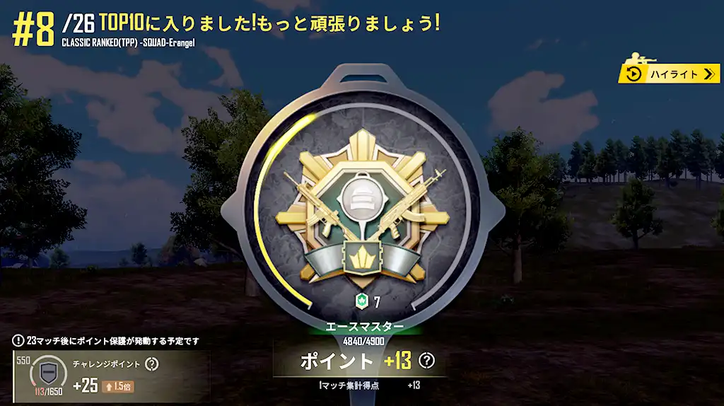 レートが13上がった画像