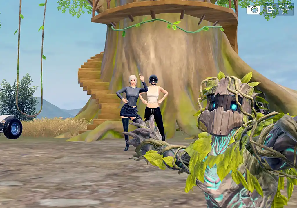 野良の味方と写真を撮る