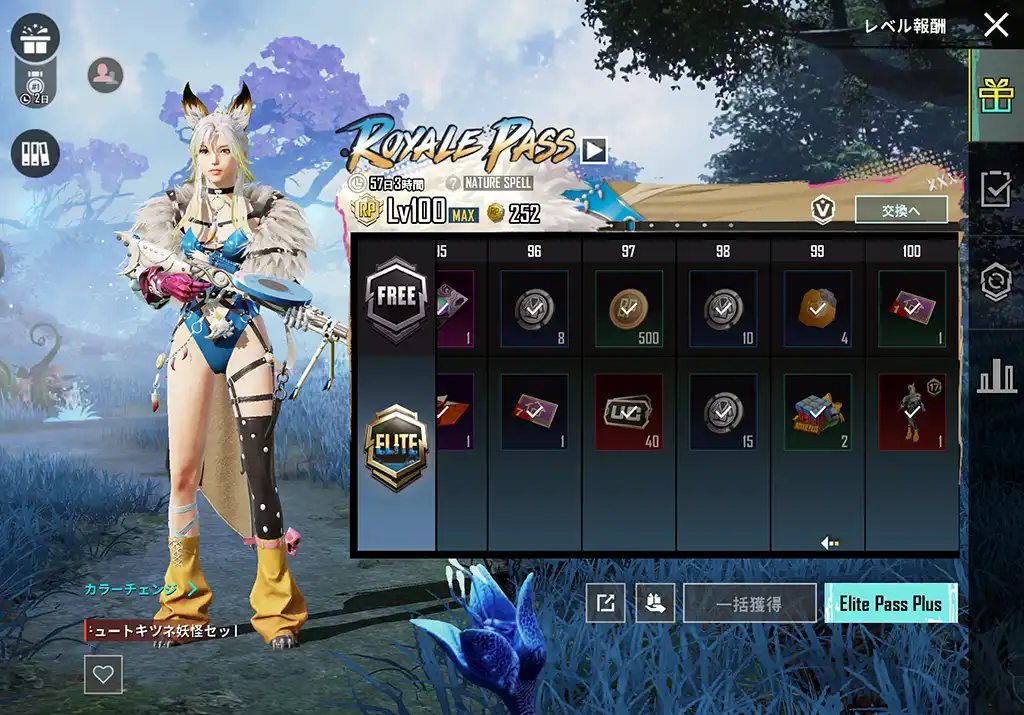 RPのレベルが100に