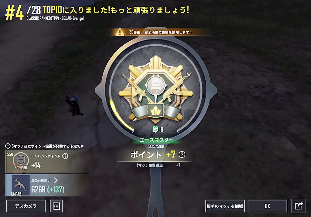 レートが7上がる