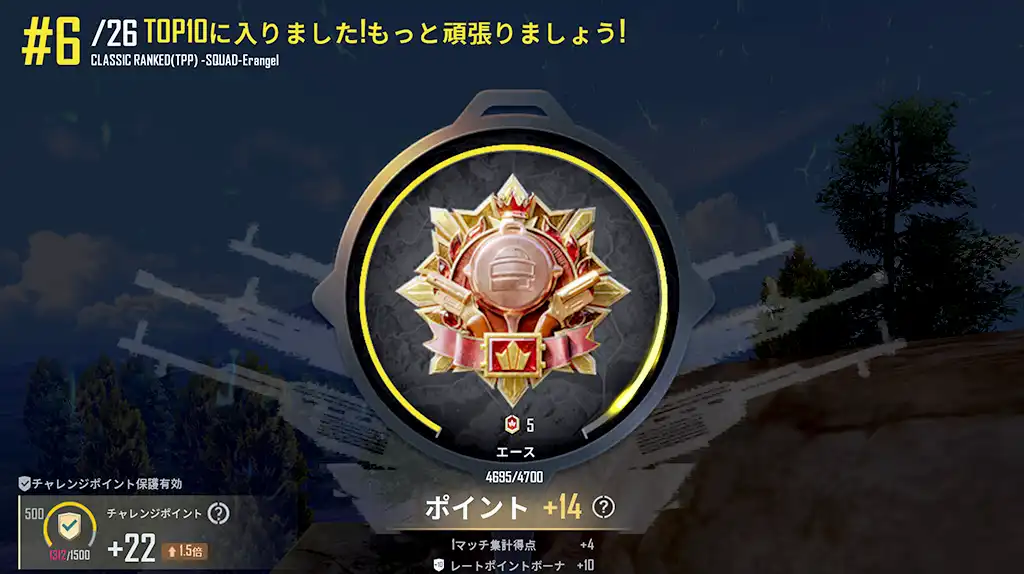 初戦はレートが14上がる