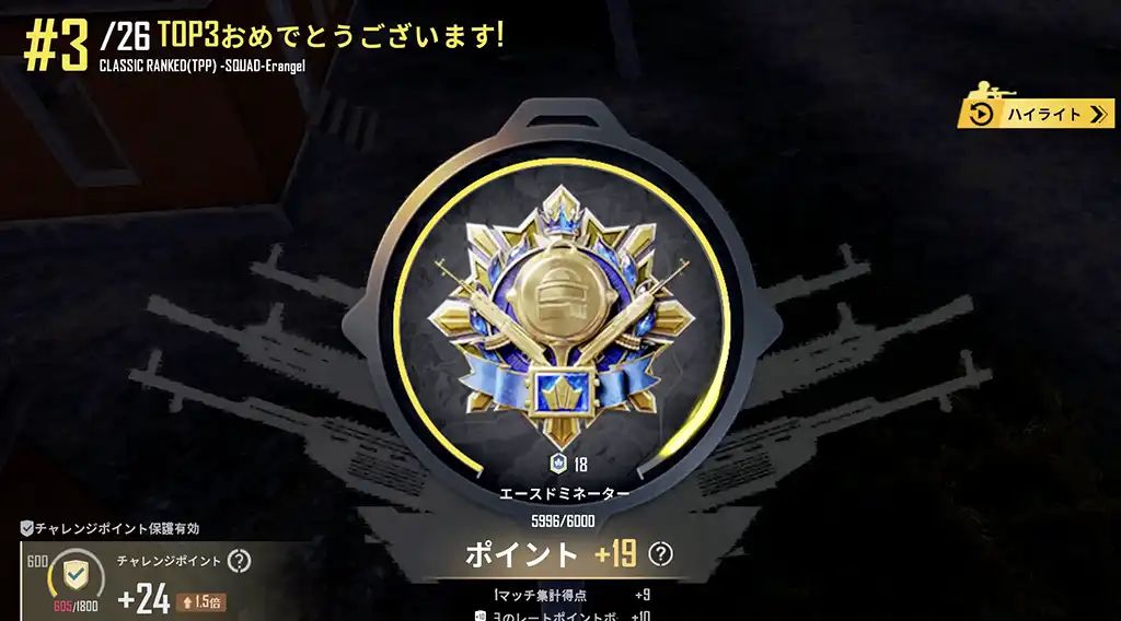 レートが19上がった初戦