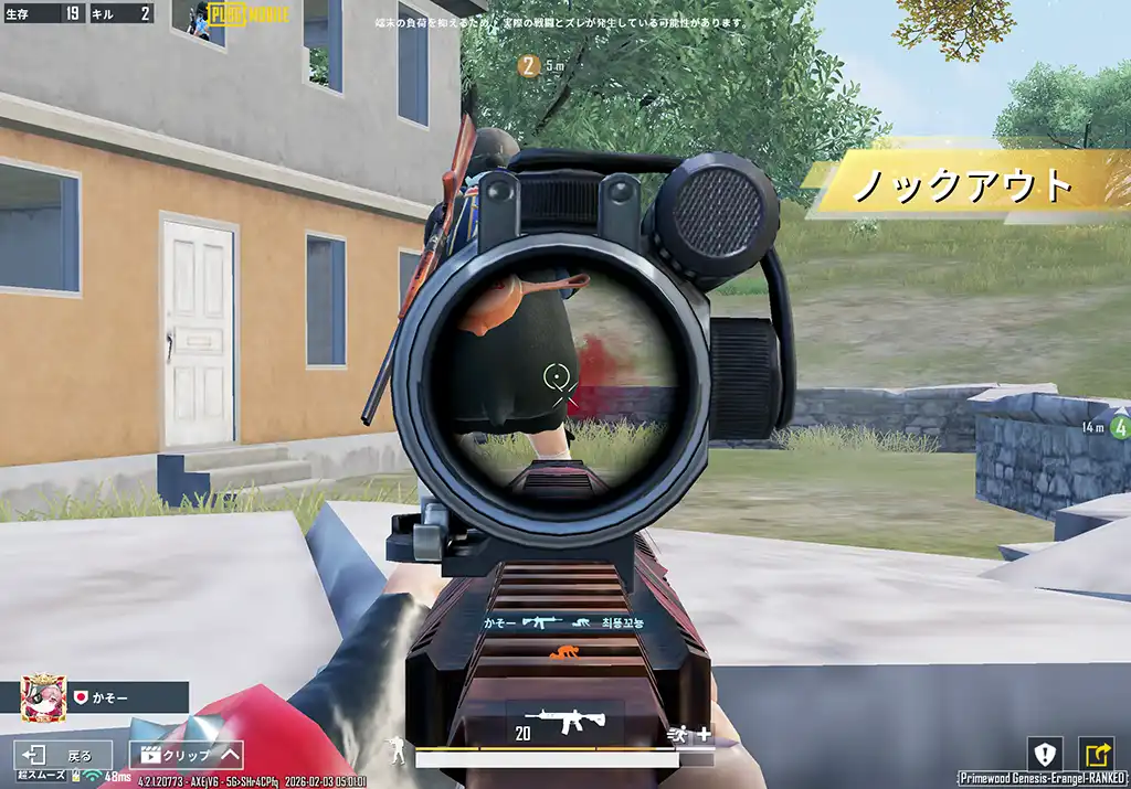 小さな集落にいた敵パと戦う