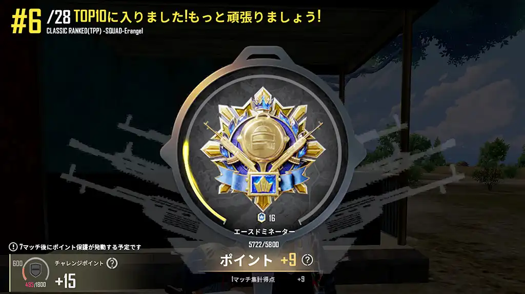 レートが9上がった3戦目