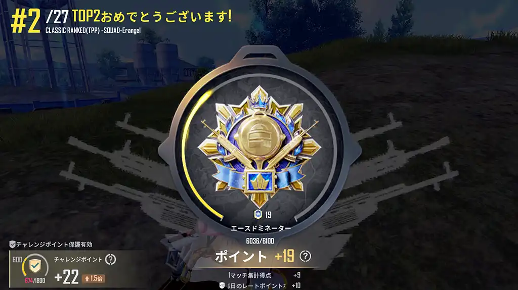 レートが19上がる