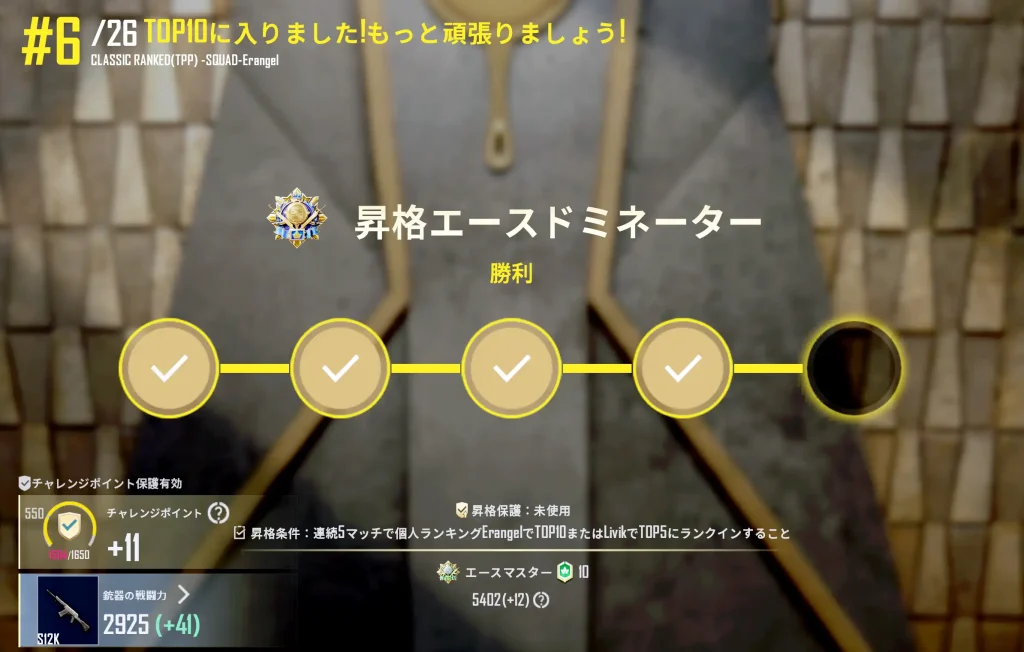 8位で4戦目もクリア