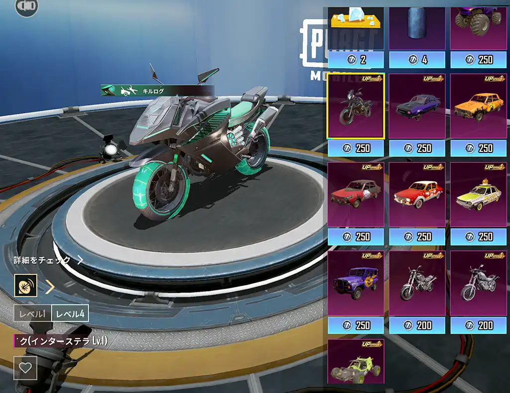 「インターステラ」というレベルアップのバイク